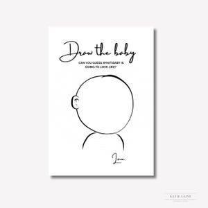 Draw the Baby - Instant Download, Baby Shower Games, Draw Baby, DIY Fun Baby Shower Games, Baby Shower Activity, printable baby shower game