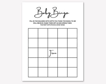 Baby Shower Bingo Game - Printable Baby Bingo Cards - Instant Download, Gender Neutral Baby Shower Game, Fun Baby Party Activity, DIY game