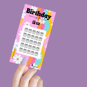 Retro Birthday Money Savings Tracker | Cash Envelope | A6 Binder Binder