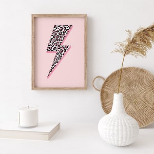 White Leopard On Pink Print Design | Animal Art | Home Decor | Living Room/  Bedroom/Kitchen Wall Art | A5/A4/A3/A2/A1/5x7/4x6