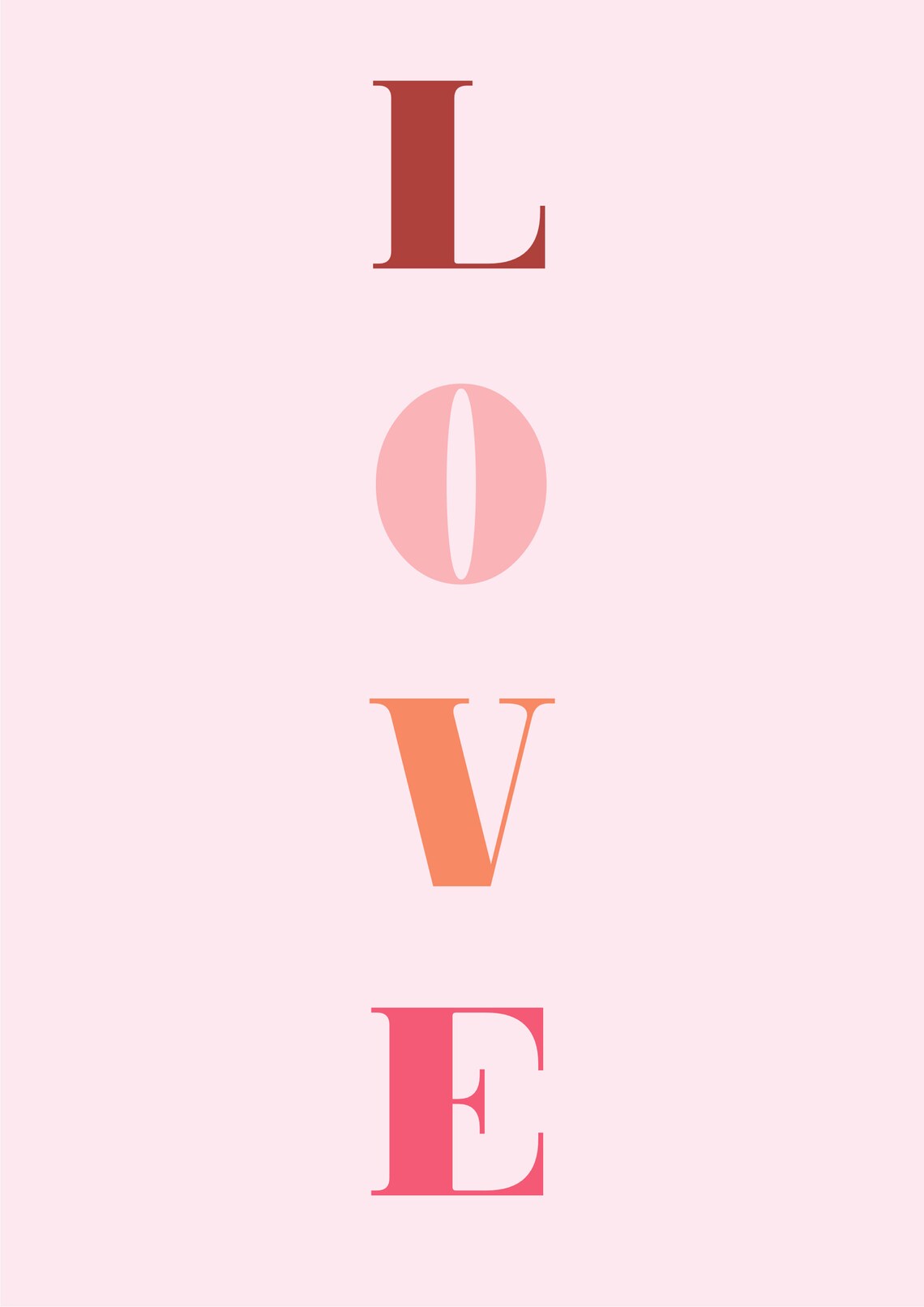 Love Art Print / Love Wall Decor / Pink Print / Love Poster / | Etsy