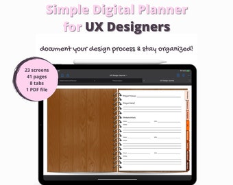 Planificador de diseño UX digital para iPad / Documente su proceso de diseño