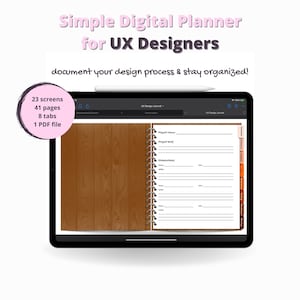 Planificateur de conception UX numérique pour iPad | Documentez votre processus de conception