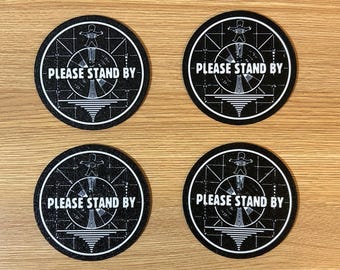 Fallout Coasters Set - 3D Printed 'Please Stand By' Design