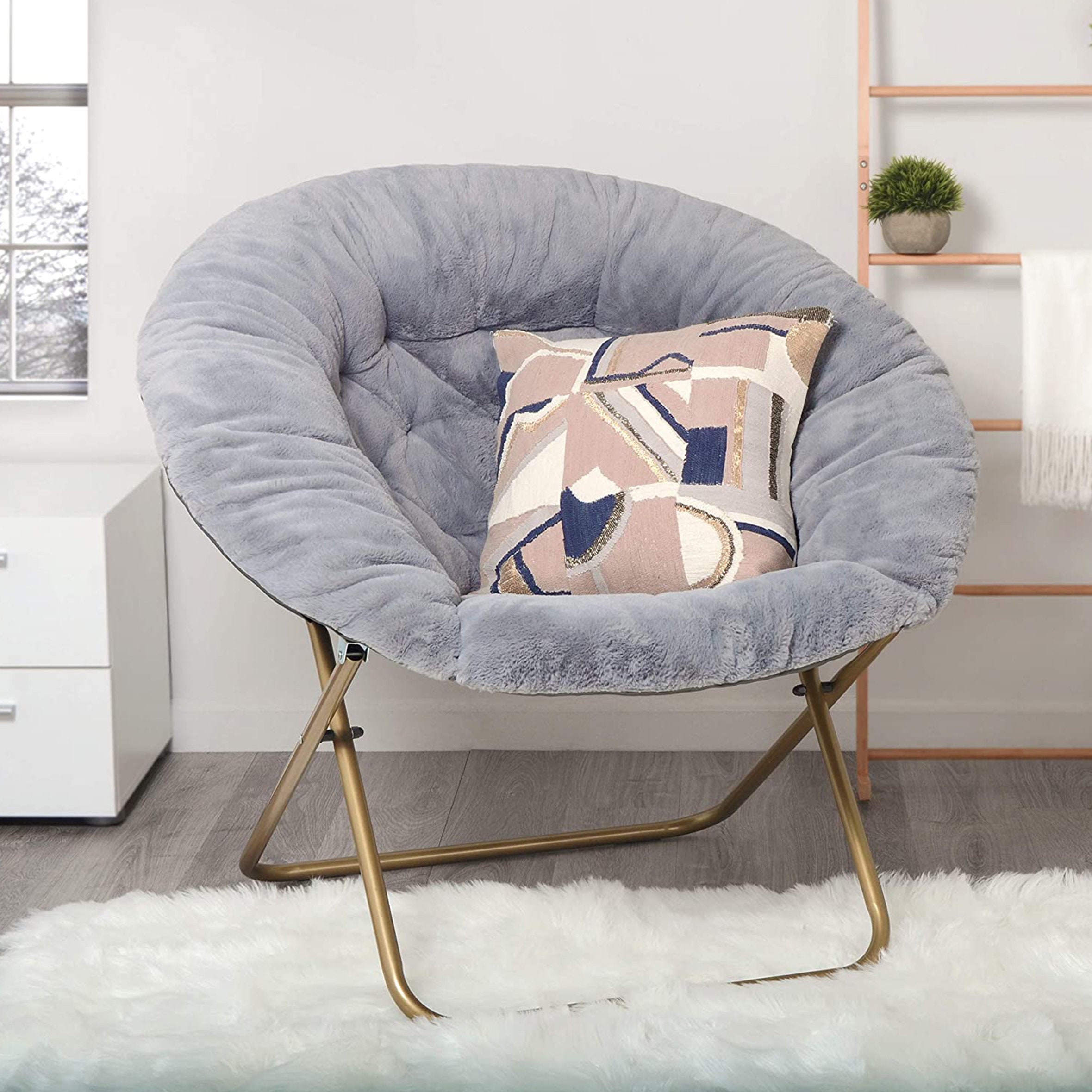 Cozy Chair Faux Fur Saucer Chair for Bedroom XLarge 5 Etsy