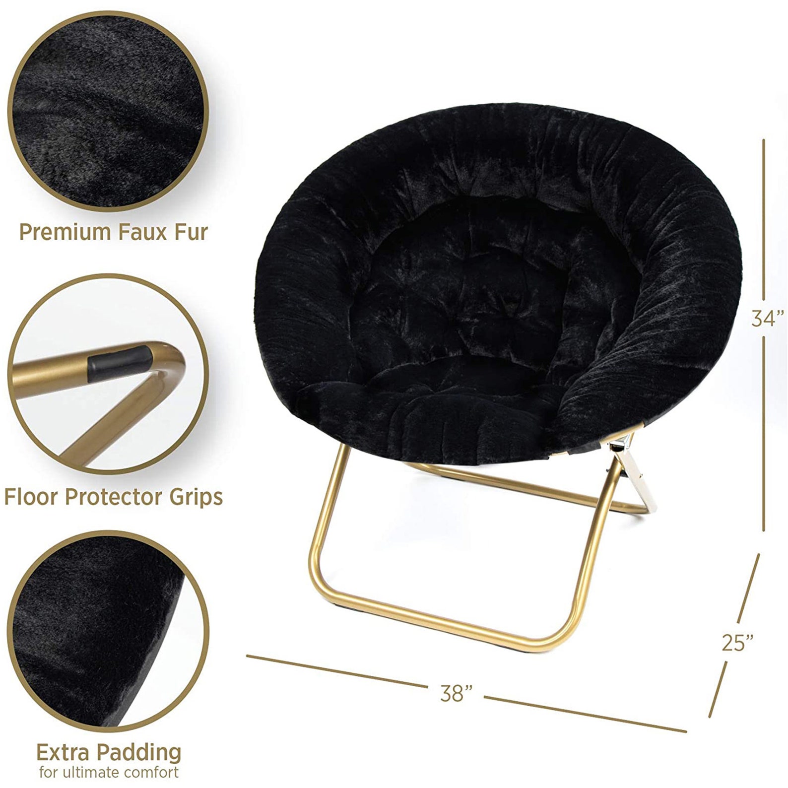 Cozy Chair Faux Fur Saucer Chair for Bedroom XLarge 5 Etsy