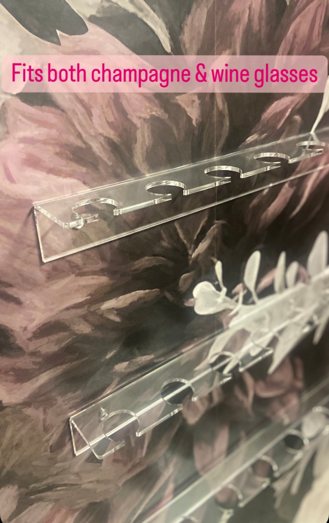 Acrylic Champagne Glass Holders/ Shelves DIY Champagne Wall/ Etsy