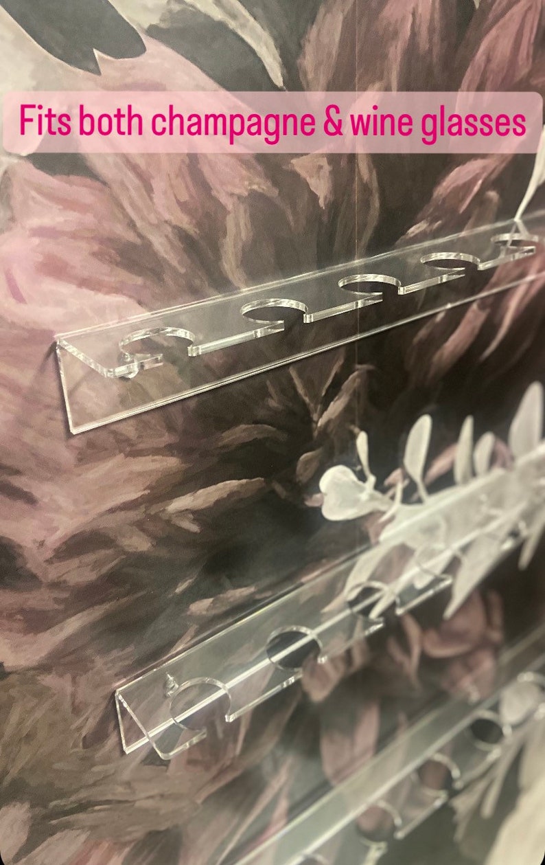 Acrylic Champagne Glass Holders/ Shelves DIY Champagne Wall/ Etsy