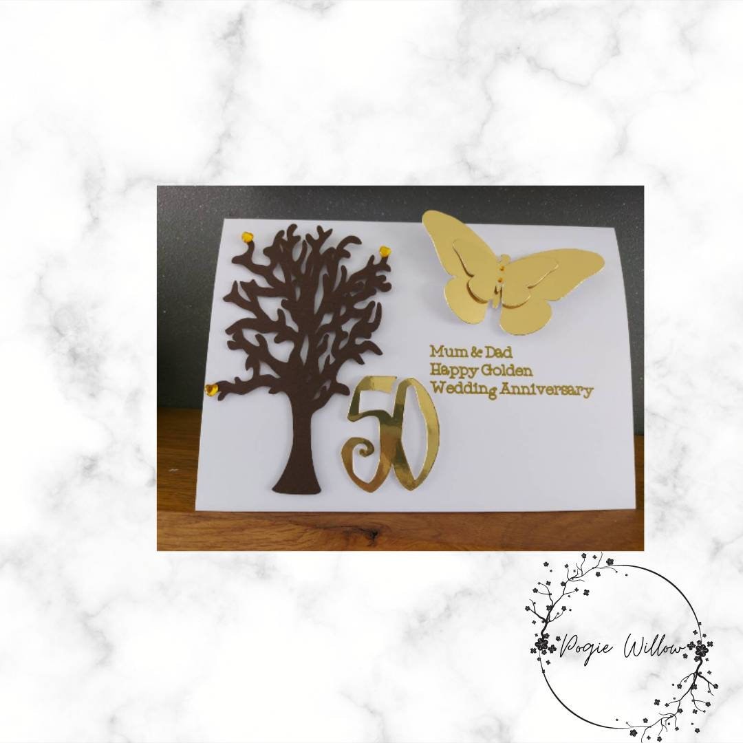 Handmade Personalised Golden Wedding Card Etsy Handmade Personalised Golden Wedding Card Etsy
