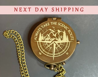 Fathers Day Gift, Engraved Compass, Christmas Gift for Grandchild Compass, Custom Gift for Son, Unique Anniversary Gift for Husband, Compass