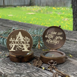 Engraved compass, Father&#39;s day gift, Gift for dad, Anniversary gift, Gift for husband, Personalized Baptism Compass gift, First communion