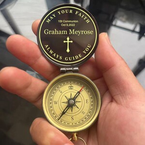 Baptism Compass, Baptism Gift, First Communion Gift, Baptism Gift Boy, Baptism Gift Girl, Engraved Compass, Baptism Favors, Confirmation