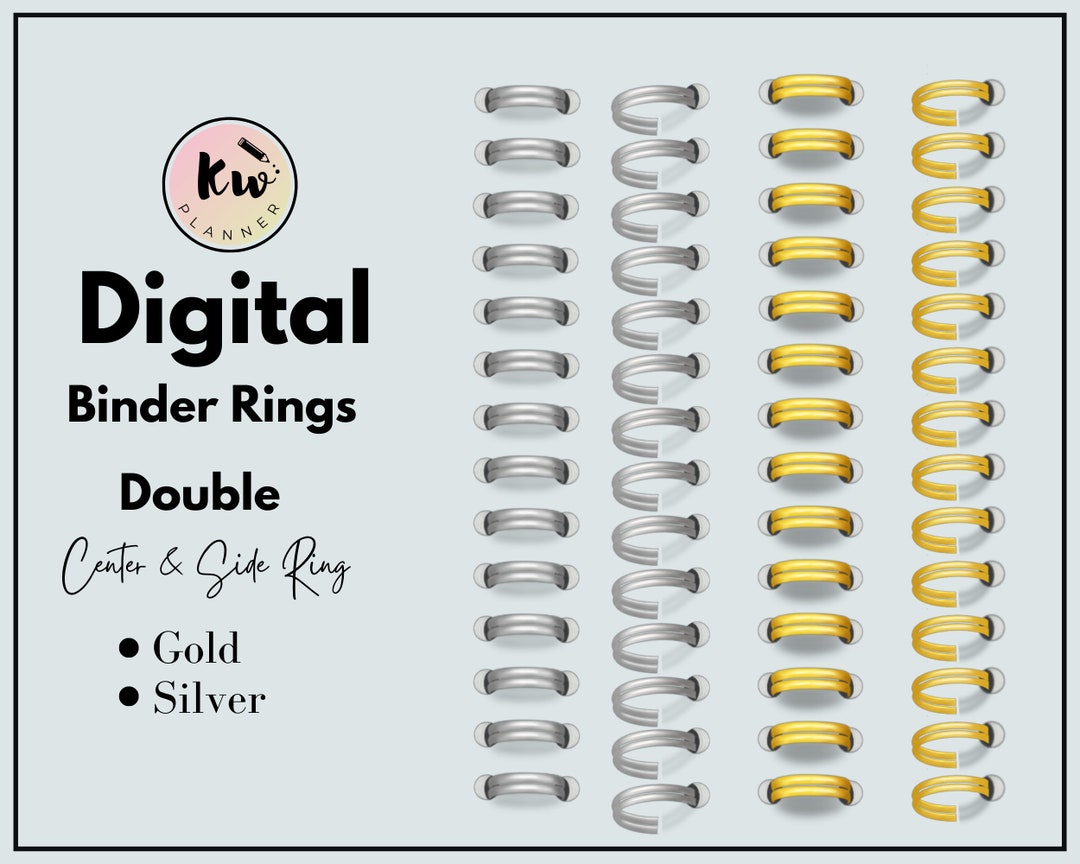 Realistic Digital Planner Binder Rings Metallics 2 Colors Etsy