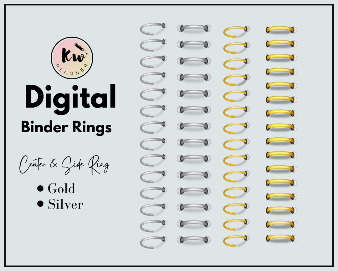 Realistic Digital Planner Binder Rings Metallics 2 Colors Etsy