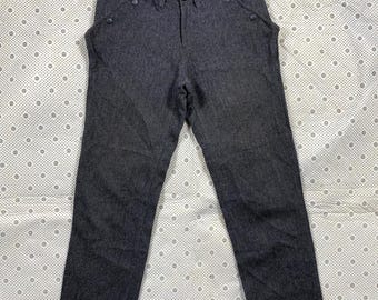 Vintage 90s Herringbone Twill Wool Pant By Final Home Issey Miyake
