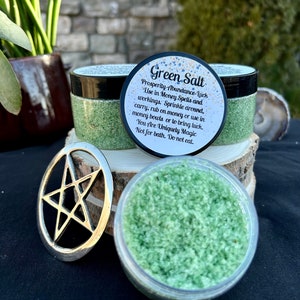 Witches Green Salt 5oz Prosperity, Wealth and Abundance Spells image 6