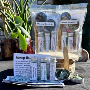 Money Bowl Kit Set-Herbs, Spell Candles, Witches Salt, Palo Santo image 4