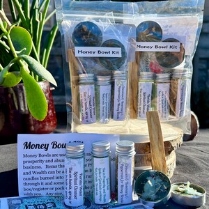 Money Bowl Kit Set-Herbs, Spell Candles, Witches Salt, Palo Santo image 5