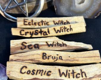 Palo Santo Hand Drawn and Hand Burned 5 pack for Smudging-The Sea Witch Collection