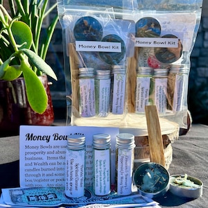 Money Bowl Kit Set-Herbs, Spell Candles, Witches Salt, Palo Santo image 6