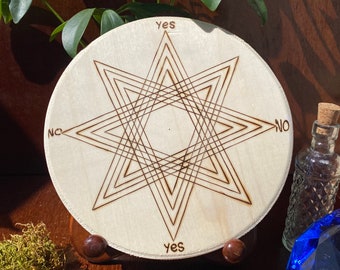 Hand Burned Pendulum Board, Hand Drawn-Triple Star