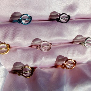 Clear Quartz wire wrapped crystal ring, energy amplifier jewelry, clear quartz ring, crystal ring, clear quartz, clear quartz jewelry