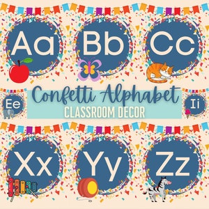 Confetti Collection | Classroom Alphabet Printable Decor | Digital Download