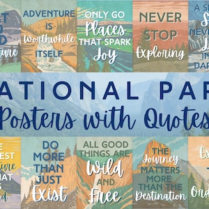 Affiches du parc national avec citations | Ensemble de 10 | Décor de salle de classe imprimable | Téléchargement numérique