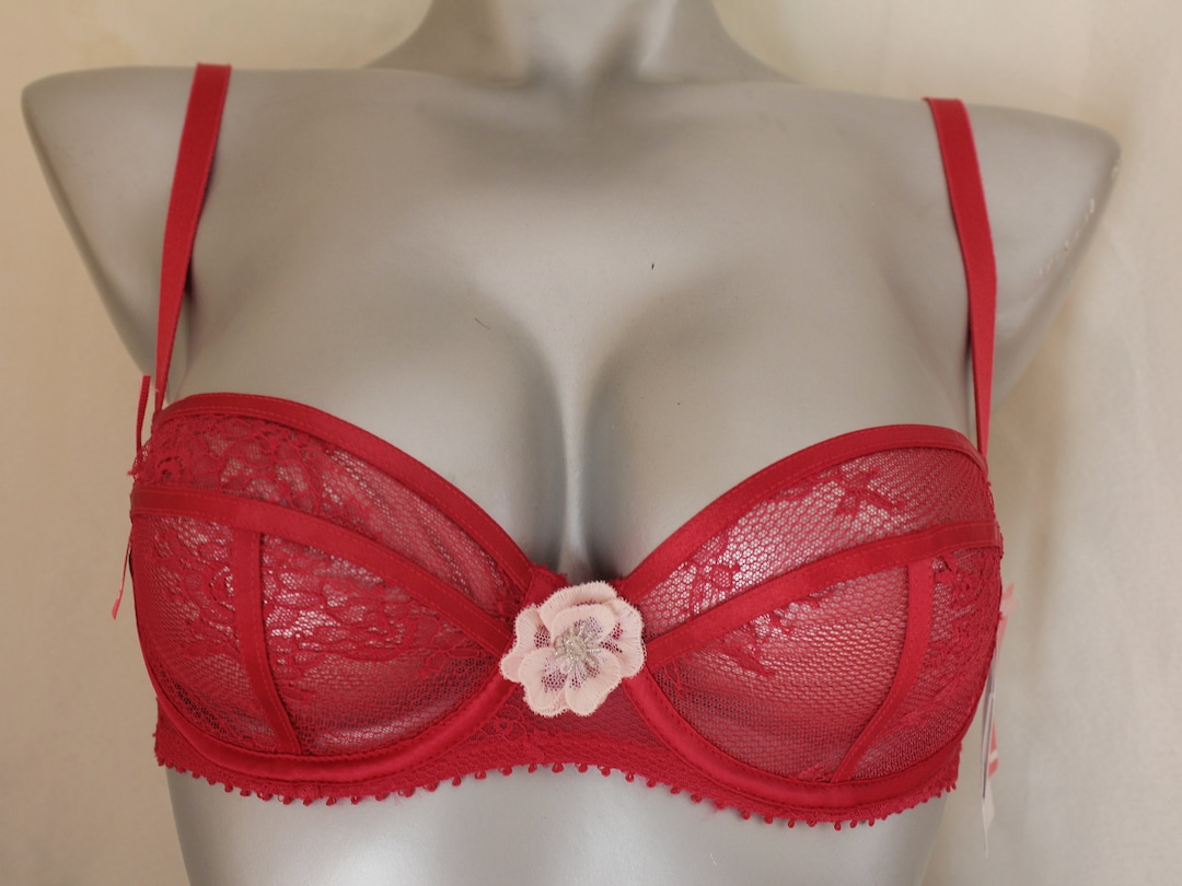 Passionata Floral Pink Bra 32B XS French Bra French Lingerie Gift for