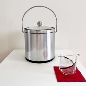 Kraftware MCM Silver Vinyl Ice Bucket