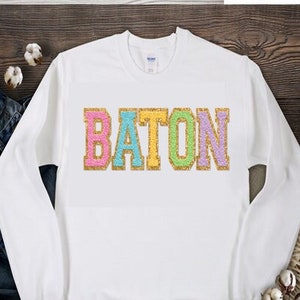 Baton Glitter Shirt Sweatshirt Spring Twirling Apparel Sublimation Baton Twirler Gift