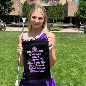 Baton Twirler Hand Towel Custom/ Twirler Title Pageant Winner/Feature Twirler/ Practice Towel/ Good luck Competition/Personalized Gift