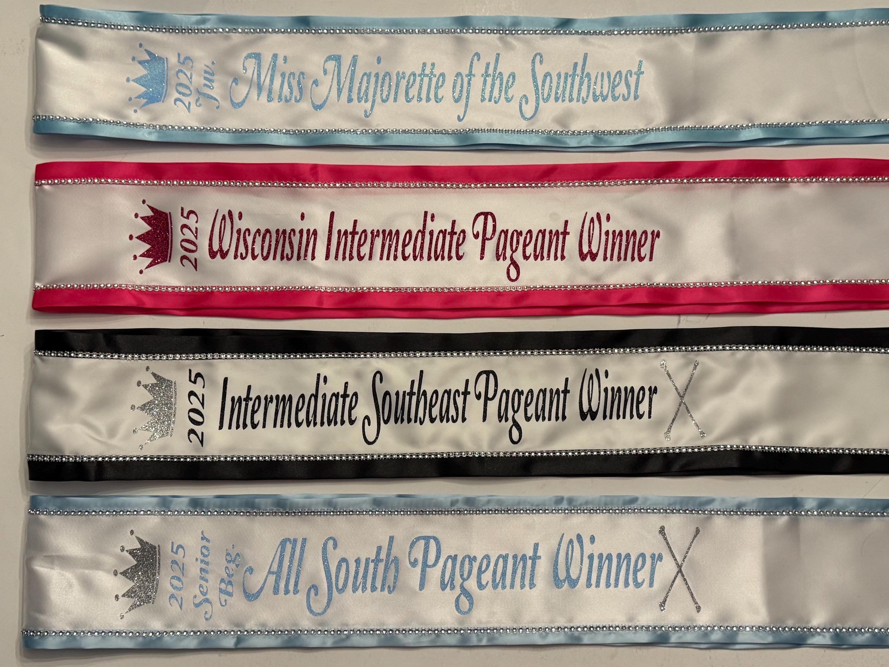Pageant Batons Title Sash Baton Twirler Pageant Sash Custom Competition Winner - Etsy