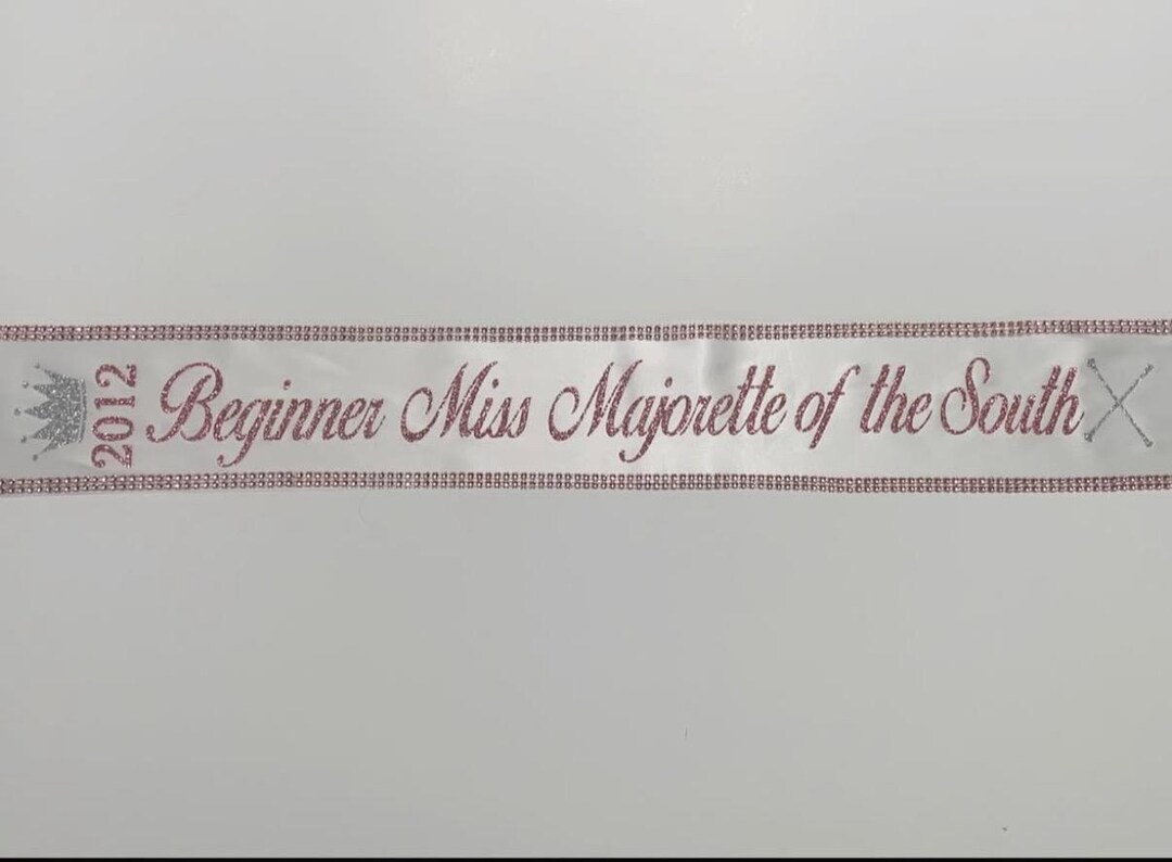 Pageant Batons Title Simple Sash Baton Twirler Pageant Sash Custom Competition Winner ...