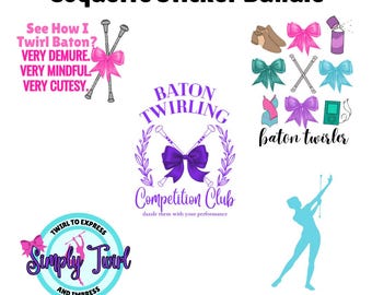 Baton Twirler Coquette Sticker Bundle Competition Twirler Gift Baton Stickers
