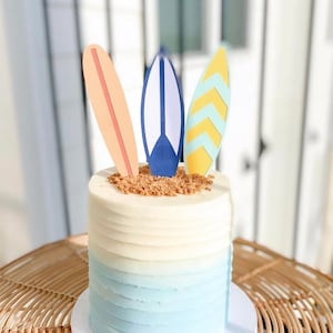 Surf Cake Topper, Surfboard Birthday Cupcake Topper, Surf Birthday, Surf Birthday Party, Surf Birthday Party Decor