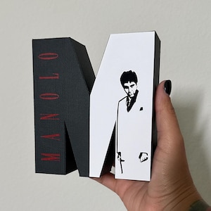 Scarface 3D Letter, Tony Montana Personalized 3D Letter, Al Pacino Birthday Party Decor, The World is Yours Custom 3D Letter, 3D Name Letter