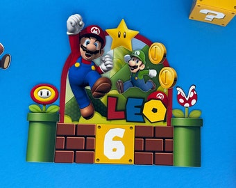 Super Mario Birthday Cake Topper: Personalized Party Decor