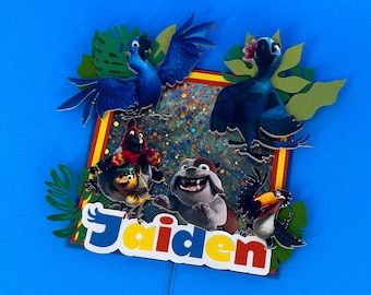 Gepersonaliseerde Rio Movie-taarttopper: verjaardagsfeestje met vogels