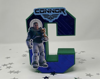 Letra 3D de Buzz Lightyear: Decoración personalizada para fiesta de cumpleaños