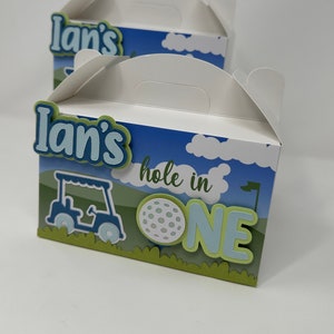 Hole In One Golf Favor Boxes, Golf Tematyczne 1. Urodziny, Pierwsze Urodziny Gable Box, Golf Pierwsze Urodziny Prezent Box Party Favors Urodziny Dekoracje