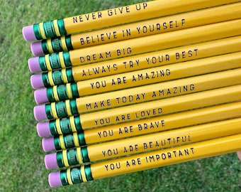 Personalized Ticonderoga Pencils, Custom Name or Affirmation