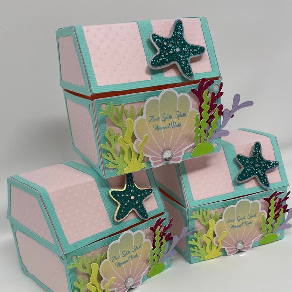 Mermaid Boxes, Pirate Party Favor Box, Under The Sea Party Favor Boxes,Treasure Chest Favor Boxes, Mermaid Birthday Party