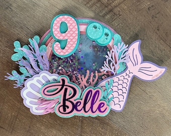 Personalized Mermaid Cake Topper: Ariel Party Decoration