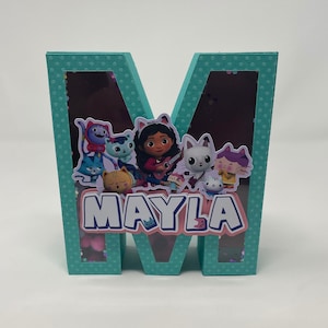 Gabby&#39;s Dollhouse 3D Letter Shaker, Gabby&#39;s Dollhouse Birthday Party, Gabby&#39;s Dollhouse Personalized Custom Decoration