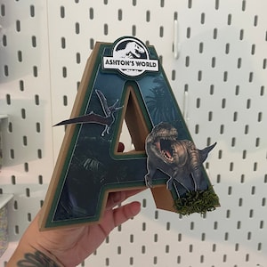 Jurassic World Personalized 3D Letter, Dinosaur Birthday Decor, Jurassic World Birthday Decor,Jurassic Park Personalized