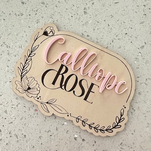Baby Name Sign for Hospital, Birth Announcement Sign, Hospital Name Sign, Newborn Name Wood Sign, Nursery Decor, 3D Hospital Name Wood Sign