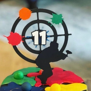 Paintball Cake Topper, Paintball Birthday Party, Paintball Party, Kids Personalized Birthday Party Cake Topper