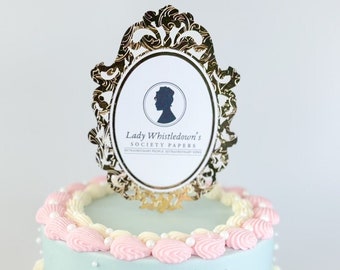 Bridgerton Cake Topper: Lady Whistledown Party Decoration