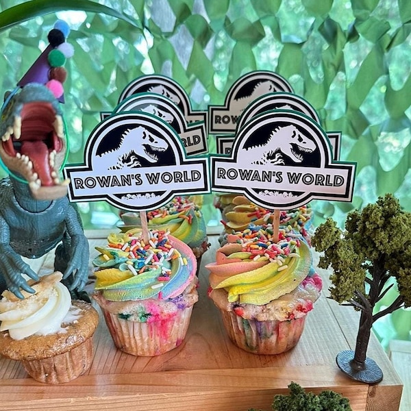 Jurassic World Cupcake Topper Personalized Etsy